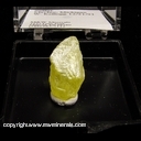 Minerals Specimen: Sulfur crystal from Maybee, Michigan W. Kellogg 12/21/1991 Minerals Specimen: Sulfur crystal from Maybee, Michigan W. Kellogg 12/21/1991