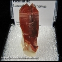 Minerals Specimen: Quartz with included Hematite from Location Unknown Minerals Specimen: Quartz with included Hematite from Location Unknown