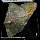 Minerals Specimen: Eglestonite, Cinnabar from Challenge deposit, Emerald Lake Hills, San Mateo Co., California Minerals Specimen: Eglestonite, Cinnabar from Challenge deposit, Emerald Lake Hills, San Mateo Co., California