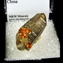 Minerals Specimen: Spessartine Garnet on Smoky Quartz from Tongbei, Fujian, China Minerals Specimen: Spessartine Garnet on Smoky Quartz from Tongbei, Fujian, China