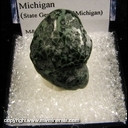 Minerals Specimen: Greenstone - Pumpellyite-Mg (State Gemestone of Michigan) from Keweenaw Co., Michigan Minerals Specimen: Greenstone - Pumpellyite-Mg (State Gemestone of Michigan) from Keweenaw Co., Michigan