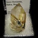 Minerals Specimen: Rutilated Quartz with Hematite from Nova Horizonte, Bahia, Brazil Minerals Specimen: Rutilated Quartz with Hematite from Nova Horizonte, Bahia, Brazil