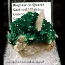 Minerals Specimen: Dioptase on Quartz from Kaokoveld Plateau, Namibia Minerals Specimen: Dioptase on Quartz from Kaokoveld Plateau, Namibia