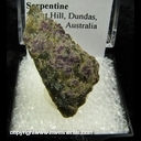 Mineral Specimen: Stichtite on Serpentine from Sticht Hill, Dundas, Tasmania, Australia Mineral Specimen: Stichtite on Serpentine from Sticht Hill, Dundas, Tasmania, Australia