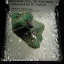 Minerals Specimen: Emerald, Biotite Schist from Gem Mountain Mine, Little Switzerland, Mitchell Co., N. Carolina Collected by K. Valuet Minerals Specimen: Emerald, Biotite Schist from Gem Mountain Mine, Little Switzerland, Mitchell Co., N. Carolina Collected by K. Valuet