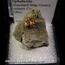 Minerals Specimen: Sphalerite from Standard Slag Quarry, Adams Co., Ohio Minerals Specimen: Sphalerite from Standard Slag Quarry, Adams Co., Ohio