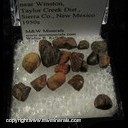 Minerals Specimen: Cassiterite varierty: Stream Tin from near Winston, Taylor Creek Dist., Sierra Co., New Mexico 1950s Minerals Specimen: Cassiterite varierty: Stream Tin from near Winston, Taylor Creek Dist., Sierra Co., New Mexico 1950s