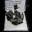 Mineral Specimen: Cerussite, Quartz, Pyrite, Sphalerite from Mina Ojuela, Mapimi, Durango, Mexico