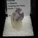 Minerals Specimen: Fluorite on Quartz from Yaogangxian Mine, Hunan, China Minerals Specimen: Fluorite on Quartz from Yaogangxian Mine, Hunan, China