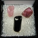 Mineral Specimen: Tourmaline, Tumbled Polished (dark one is dark gemmy blue) from Minas Gerais, Brazil Mineral Specimen: Tourmaline, Tumbled Polished (dark one is dark gemmy blue) from Minas Gerais, Brazil