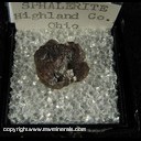 Mineral Specimen: Sphalerite from Highland Co., Ohio  Ex. Neely circa 1960