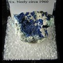 Minerals Specimen: Azurite, Chrysocolla from Chihuahua, Mexico Ex. Neely circa 1960 Minerals Specimen: Azurite, Chrysocolla from Chihuahua, Mexico Ex. Neely circa 1960