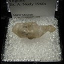 Minerals Specimen: Quartz 'Castellated' from Smythe Co., Virginia, Ex. A. Neely 1960s Minerals Specimen: Quartz 'Castellated' from Smythe Co., Virginia, Ex. A. Neely 1960s