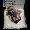 Minerals Specimen: Amethyst, Chalcopyrite, Galena from Commodore Mine, Creede, Mineral Co., Colorado Minerals Specimen: Amethyst, Chalcopyrite, Galena from Commodore Mine, Creede, Mineral Co., Colorado