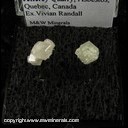 Minerals Specimen: Grossular Garnet variety Leuco (colorless) from Jeffrey Mine, Asbestos, Quebec, Canada Ex. Vivian Randall Minerals Specimen: Grossular Garnet variety Leuco (colorless) from Jeffrey Mine, Asbestos, Quebec, Canada Ex. Vivian Randall