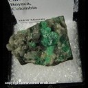 Mineral Specimen: Emerald, Calcite from Chivor Mine, Boyaca, Colombia Mineral Specimen: Emerald, Calcite from Chivor Mine, Boyaca, Colombia