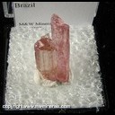 Mineral Specimen: Tourmaline (gemmy, not terminated) from Morro Redondo Mine, Coronel Murta, Minas Gerais, Brazil Mineral Specimen: Tourmaline (gemmy, not terminated) from Morro Redondo Mine, Coronel Murta, Minas Gerais, Brazil