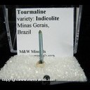 Mineral Specimen: Tourmaline variety: Indicolite from Minas Gerais, Brazil Mineral Specimen: Tourmaline variety: Indicolite from Minas Gerais, Brazil