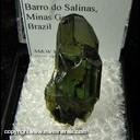 Mineral Specimen: Tourmaline from Barro da Salinas, Minas Gerais, Brazil