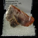 Mineral Specimen: Wulfenite from Jianshan Mine, Ruoqiang Co., Bayin'gholin Auton. Pref., Xinjiang Auton. Region, China Mineral Specimen: Wulfenite from Jianshan Mine, Ruoqiang Co., Bayin'gholin Auton. Pref., Xinjiang Auton. Region, China