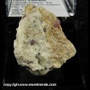 Mineral Specimen: Ruby Corundum, Hematite, Muscovite variety: Fuschite from Cascade Canyon, San Gabriel Mts., Los Angeles Co., California Mineral Specimen: Ruby Corundum, Hematite, Muscovite variety: Fuschite from Cascade Canyon, San Gabriel Mts., Los Angeles Co., California