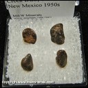 Mineral Specimen: Cassiterite variety: Stream Tin from near Winston, Taylor Creek Dist., Sierra Co., New Mexico 1950s Mineral Specimen: Cassiterite variety: Stream Tin from near Winston, Taylor Creek Dist., Sierra Co., New Mexico 1950s
