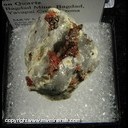 Mineral Specimen: Cuprite variety Chalcotrichite on Native Copper on Quartz from Bagdad Mine, Bagdad, Yavapari Co., Arizona Mineral Specimen: Cuprite variety Chalcotrichite on Native Copper on Quartz from Bagdad Mine, Bagdad, Yavapari Co., Arizona