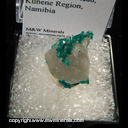 Mineral Specimen: Dioptase on Quartz from Kaokoveld Plateau, Kunene Region, Namibia Mineral Specimen: Dioptase on Quartz from Kaokoveld Plateau, Kunene Region, Namibia