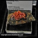 Mineral Specimen: Wulfenite from Jianshan Mine, Ruoqiang Co., Bayin'gholin Auton. Pref., Xinjiang Auton. Region, China Mineral Specimen: Wulfenite from Jianshan Mine, Ruoqiang Co., Bayin'gholin Auton. Pref., Xinjiang Auton. Region, China