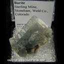 Minerals Specimen: Barite from Sterling Mine, Stoneham, Weld Co., Colorado Minerals Specimen: Barite from Sterling Mine, Stoneham, Weld Co., Colorado