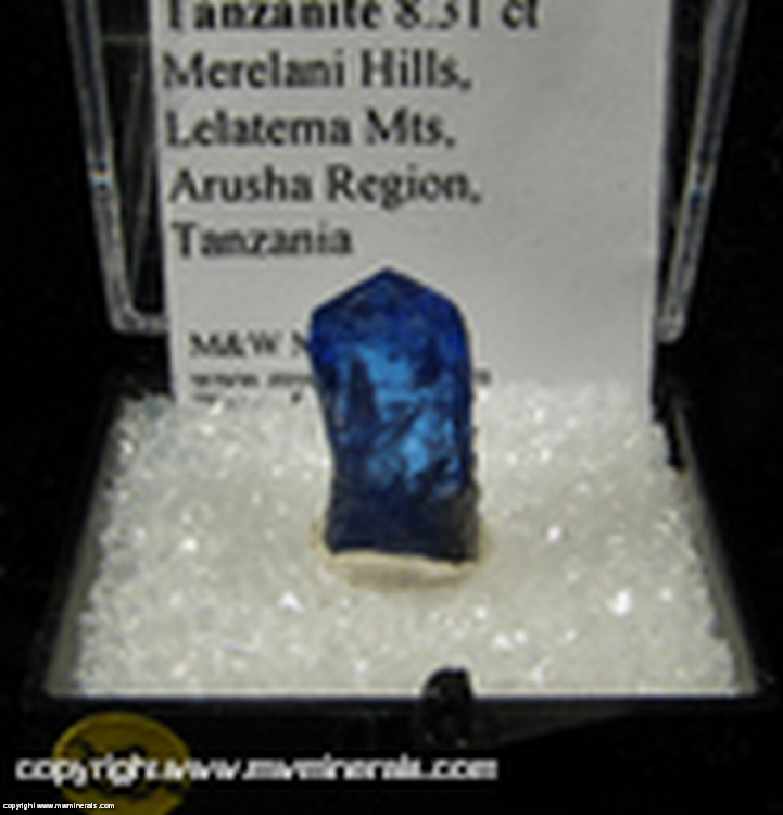 Minerals Specimen: Tanzanite 8.31 ct from Merelani Hills (Mererani), Lelatema Mts, Arusha Region, Tanzania Minerals Specimen: Tanzanite 8.31 ct from Merelani Hills (Mererani), Lelatema Mts, Arusha Region, Tanzania