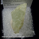 Mineral Specimen: Aquamarine from Bumpus Quarry, Albany, Oxford Co., Maine, A. Bohne 1960s
