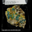 Minerals Specimen: Caledonite, Perite from Reward Mine, Inyo Co., California Minerals Specimen: Caledonite, Perite from Reward Mine, Inyo Co., California