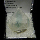 Minerals Specimen: Celestine from Maybee, Monroe Co., Michigan 1960s Minerals Specimen: Celestine from Maybee, Monroe Co., Michigan 1960s