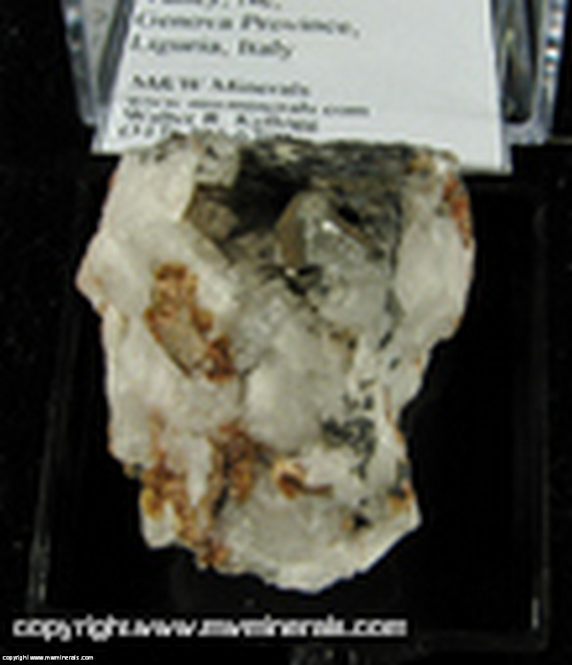 Minerals Specimen: Surasassite, Braunite, Quartz from Molinello Mine, Graveglia Valey, Ne. Genova Prov., Ligurai, Italy Minerals Specimen: Surasassite, Braunite, Quartz from Molinello Mine, Graveglia Valey, Ne. Genova Prov., Ligurai, Italy