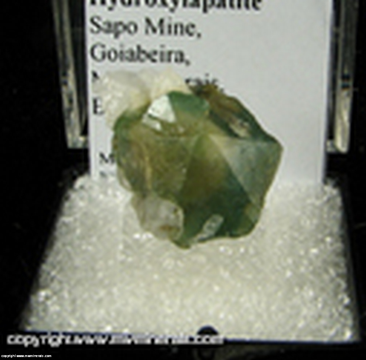 Minerals Specimen: Hydroxylapatite from Sapo Mine, Goiabeira, Minas Gerais, Brazil Minerals Specimen: Hydroxylapatite from Sapo Mine, Goiabeira, Minas Gerais, Brazil
