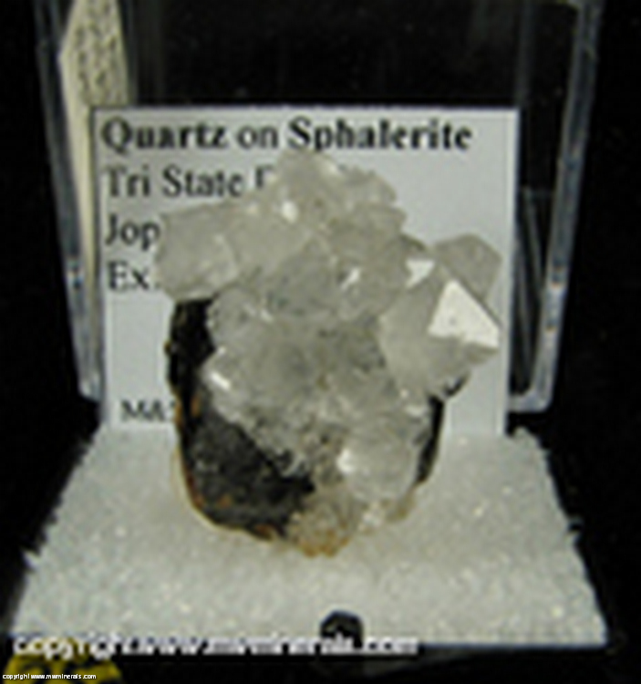 Minerals Specimen: Quartz on Sphalerite from Tri State District, Joplin, Missouri Ex. A. Neely 1960s Minerals Specimen: Quartz on Sphalerite from Tri State District, Joplin, Missouri Ex. A. Neely 1960s