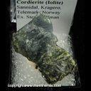 Minerals Specimen: Cordierite (Iolite) from Sammidal, Kragero, Tellemark, Norway Ex. Steve Pullman Minerals Specimen: Cordierite (Iolite) from Sammidal, Kragero, Tellemark, Norway Ex. Steve Pullman