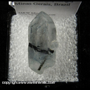 Minerals Specimen: Quartz, Blue (Included Tourmaline), Double Terminated from Jenipapo dist., Itinga, Minas Gerais, Brazil Minerals Specimen: Quartz, Blue (Included Tourmaline), Double Terminated from Jenipapo dist., Itinga, Minas Gerais, Brazil