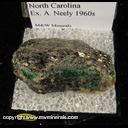 Mineral Specimen: Emerald, Biotite from Crabtree Mine, Mitchell Co., North Carolina Ex.A. Neely, 1960s Mineral Specimen: Emerald, Biotite from Crabtree Mine, Mitchell Co., North Carolina Ex.A. Neely, 1960s