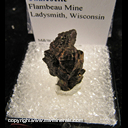 Mineral Specimen: Chalcocite from Flambeau Mine, Ladysmith, Rusk Co., Wisconsin