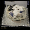 Mineral Specimen: Benitoite, Neptunite, Natrolite from Benitoite Gem Mine, San Benito County, California Mineral Specimen: Benitoite, Neptunite, Natrolite from Benitoite Gem Mine, San Benito County, California