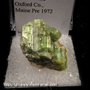 Mineral Specimen: Tourmaline from Oxford Co., Maine Prior to 1972 Mineral Specimen: Tourmaline from Oxford Co., Maine Prior to 1972