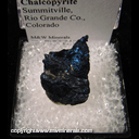 Mineral Specimen: Covellite, Chalcopyrite from Summitville, Rio Grande Co., Colorado Mineral Specimen: Covellite, Chalcopyrite from Summitville, Rio Grande Co., Colorado
