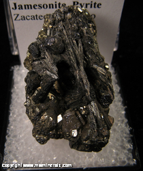 Mineral Specimen: Jamesonite, Pyrite from Zacatecas, Mexico Mineral Specimen: Jamesonite, Pyrite from Zacatecas, Mexico