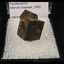Mineral Specimen: Limonite Pseudomorph after Pyrite from North Carolina; purchased by Mervin Greenier, 1962 Mineral Specimen: Limonite Pseudomorph after Pyrite from North Carolina; purchased by Mervin Greenier, 1962