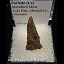 Mineral Specimen: Parisite-(Ce) from Snowbird Mine, Lolo Pass, Mineral Co., Montana Mineral Specimen: Parisite-(Ce) from Snowbird Mine, Lolo Pass, Mineral Co., Montana