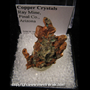 Mineral Specimen: Copper Crystals from Ray Mine, Pinal Co., Arizona Mineral Specimen: Copper Crystals from Ray Mine, Pinal Co., Arizona