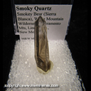 Mineral Specimen: Smoky Quartz from Smoky Bear, Lincoln Co., New Mexico Mineral Specimen: Smoky Quartz from Smoky Bear, Lincoln Co., New Mexico