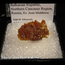 Minerals Specimen: Orpiment from El'brusskiy Arsenic mine, Elbrus Mt, Kabardino-Balkarian Republic, Northern Caucasus Region, Russia, Ex. Josie Middleton Minerals Specimen: Orpiment from El'brusskiy Arsenic mine, Elbrus Mt, Kabardino-Balkarian Republic, Northern Caucasus Region, Russia, Ex. Josie Middleton